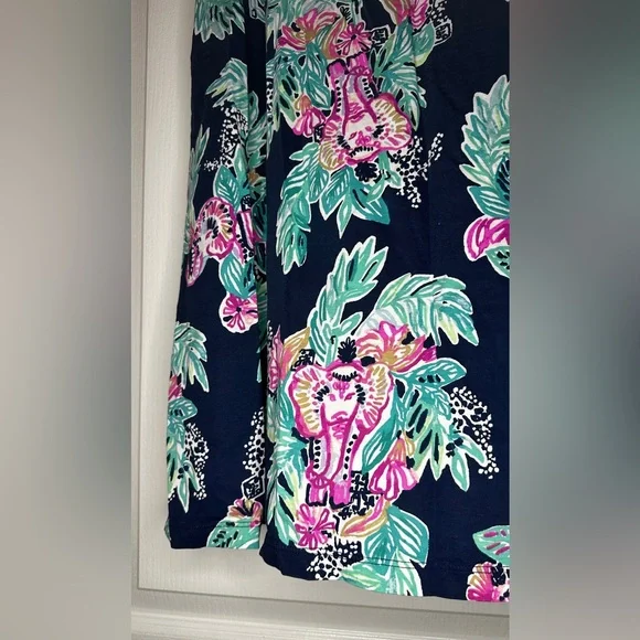 Lilly Pulitzer Raylee Sleeveless Dress Inky Navy Peanut Gallery Print, Size M - Picture 3 of 5